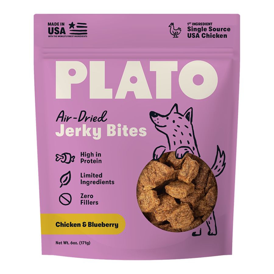 Plato Jerky Bites - Chicken &amp; Blueberry, 6oz