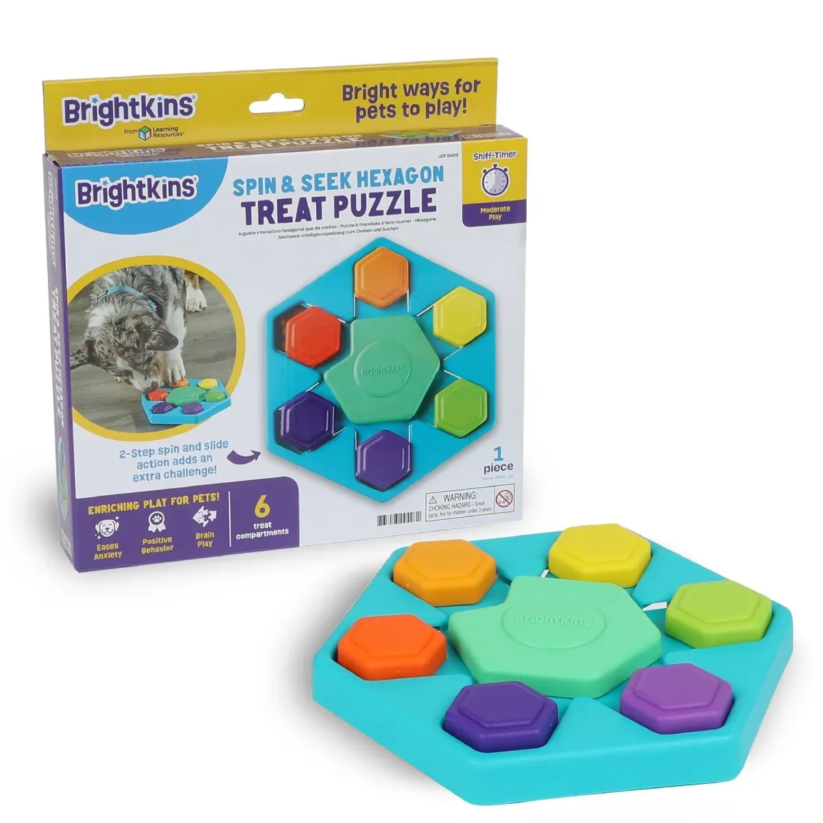 Brightkins Spin &amp; Seek Hexagon Treat Puzzle