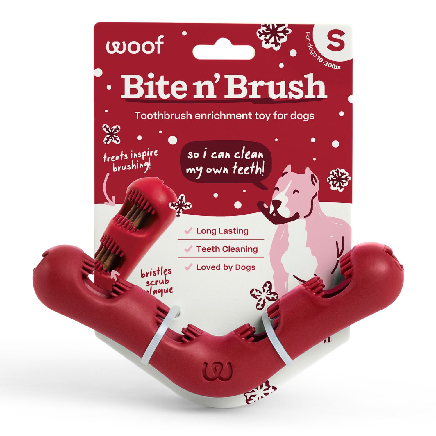 Woof Holiday Bite n' Brush, Size: Small