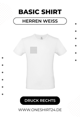 Weiße T-Shirts für Herren mit individuellem Wunschmotiv - Druck rechte Brust