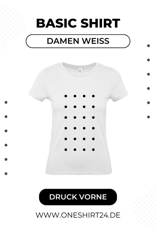 Weiße T-Shirts für Damen mit individuellem Wunschmotiv - Druck vorne