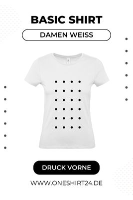 Weiße T-Shirts für Damen mit individuellem Wunschmotiv - Druck vorne