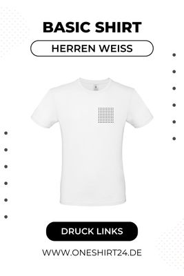 Weiße T-Shirts für Herren mit individuellem Wunschmotiv - Druck linke Brust