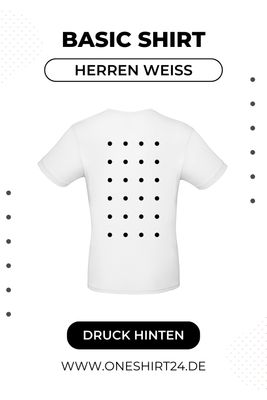 Weiße T-Shirts für Herren mit individuellem Wunschmotiv - Druck hinten