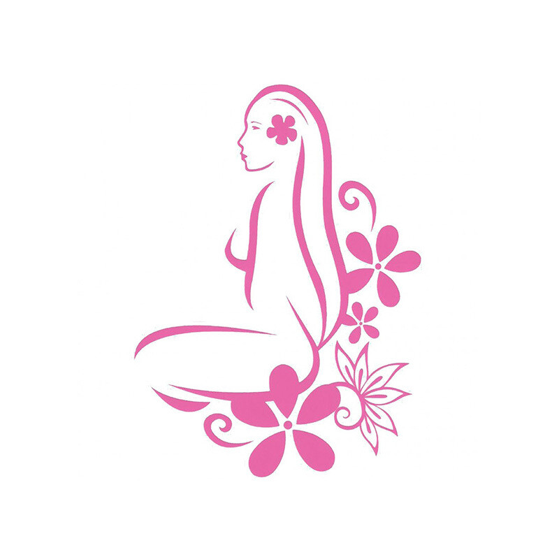 Sticker - Hinano vahine with flowers Pink