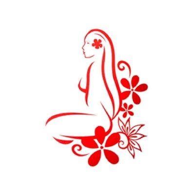 Sticker - Hinano vahine with flowers Red