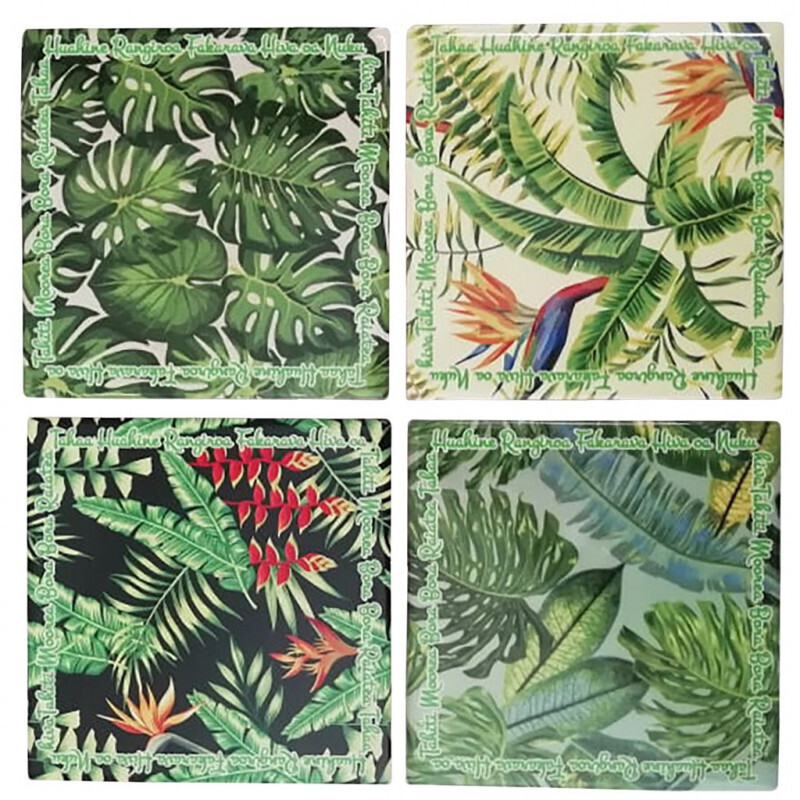 Set of 4 coasters - Plants