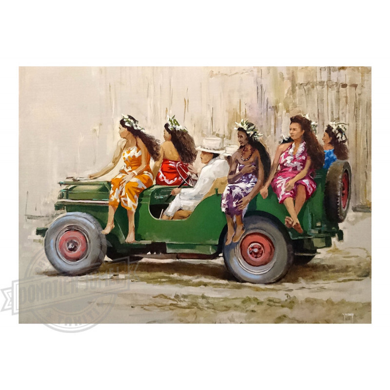 Art Print - Vahines and Jeep Willys