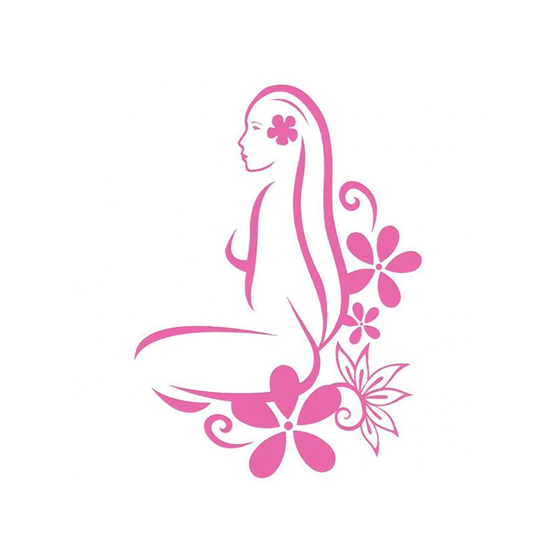 Autocollant - Hinano vahine avec les fleurs Rose