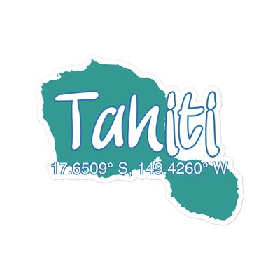 Sticker - Tahiti Island Coordinates Sticker - Tahiti Island Coordinates