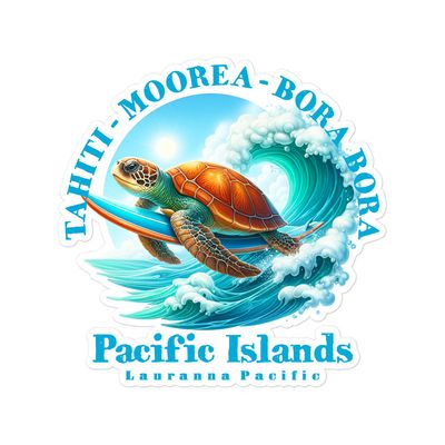 Sticker - Pacific Islands Surfing Turtle Sticker - Pacific Islands Surfing Turtle