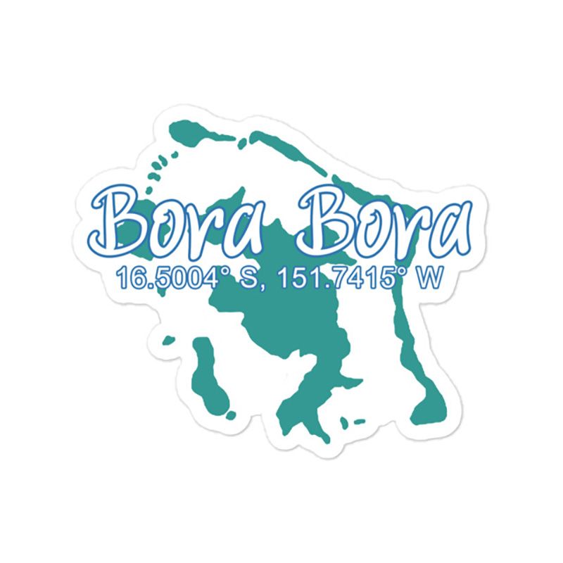 Sticker - Bora Bora Island Coordinates