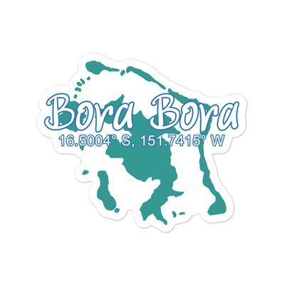 Sticker - Bora Bora Island Coordinates Sticker - Bora Bora Island Coordinates