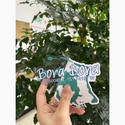 Sticker - Bora Bora Island Coordinates