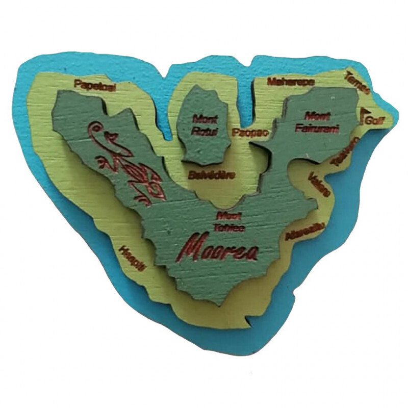 Magnet en bois - Ile de Moorea Magnet en bois - Ile de Moorea