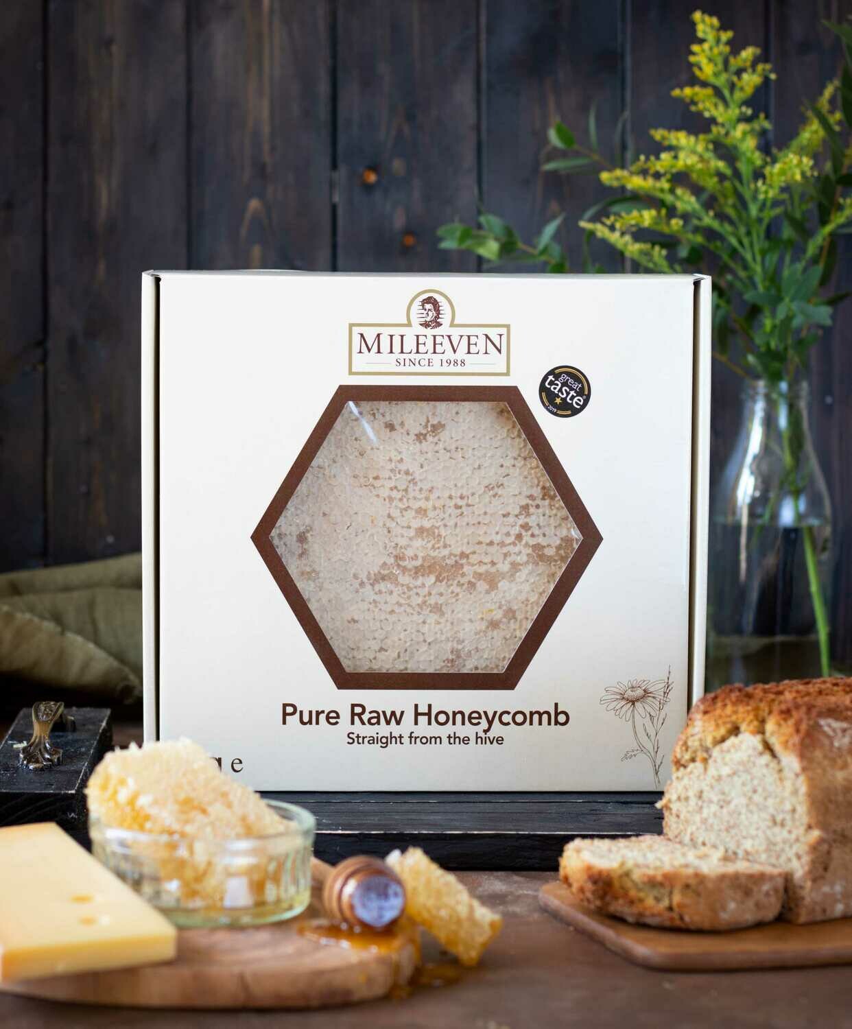 Award Winning - Mileeven 1Kg Pure, Raw Honeycomb, Straight from the Hive