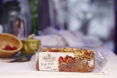 Mileeven Irish Fruit Cake - Decorated with Almonds &amp; Cherries 440g