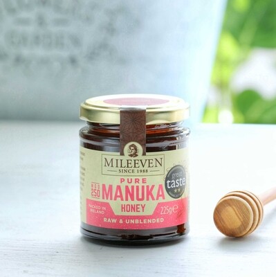 Mileeven Pure Manuka Honey MGO250, Raw &amp; Unblended 225g