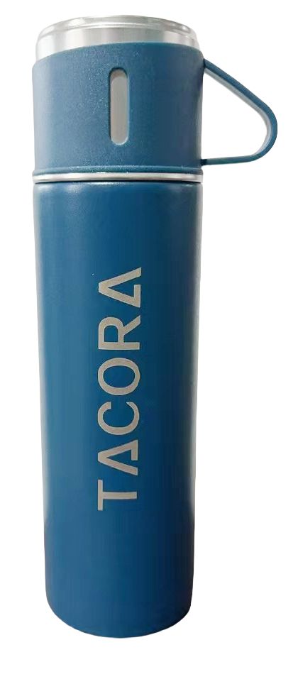 TERMO CON TAZA 500 ML COLOR AZUL MARINO
