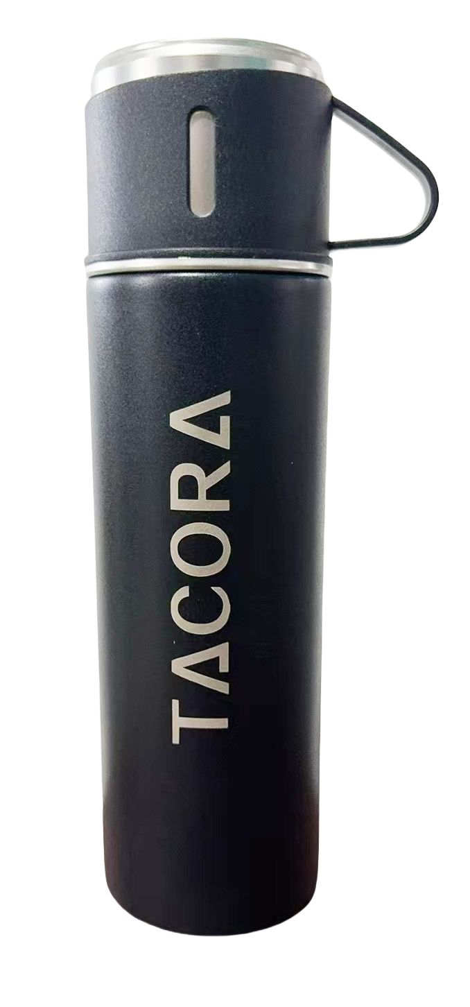 TERMO CON TAZA 500ML COLOR NEGRO