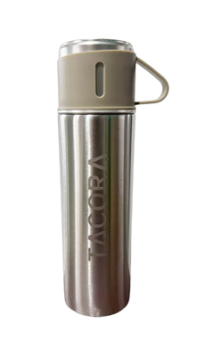 TERMO CON TAZA 500 ML COLOR PLATA