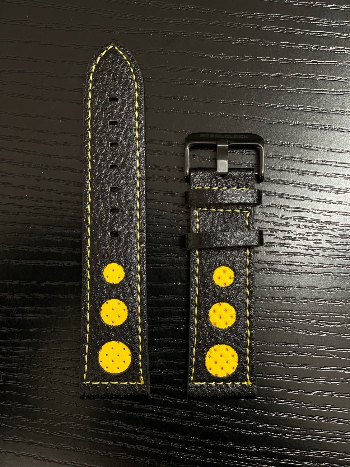 Armband Leder - Gelb-Schwarz