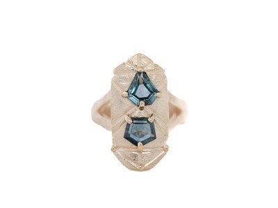 Sapphire Shield Ring 5