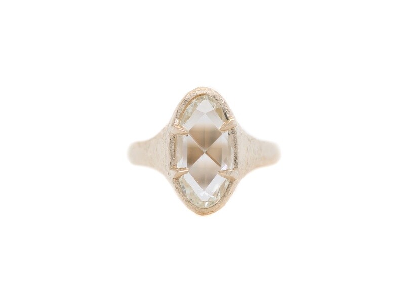 2.12ct Moval Rose Cut Diamond Ring