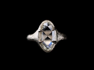 2.12ct Moval Rosecut Diamond Ring