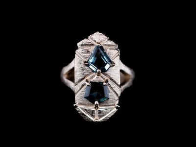 Sapphire Shield Ring 5