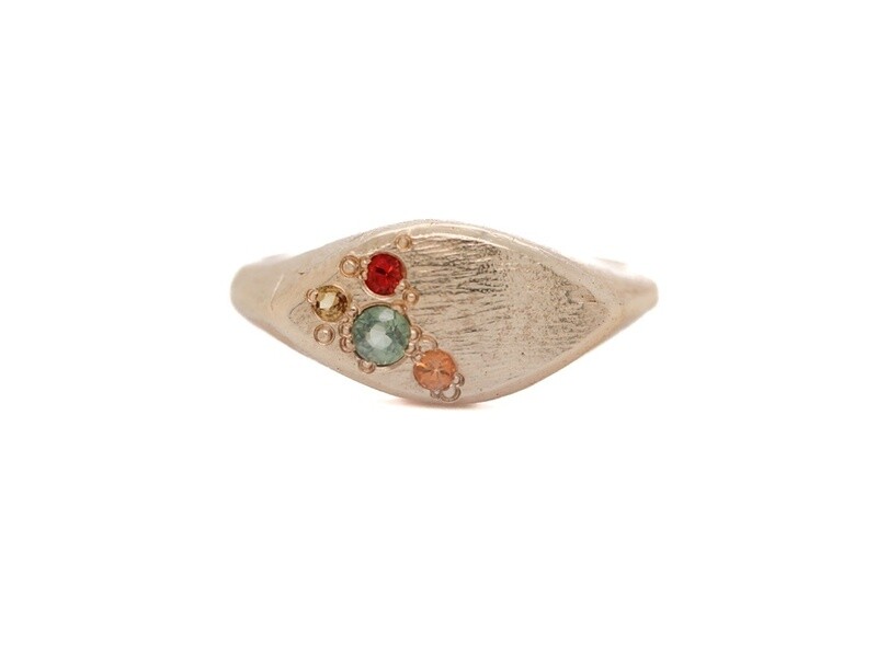 Sapphire Marquise Signet Ring