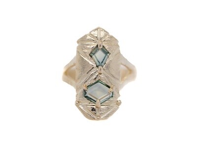 Sapphire Shield Ring 4