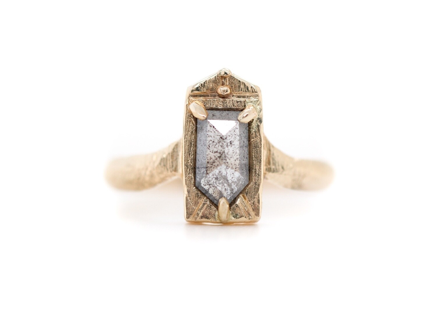 1.17 Carat Shield Rose Cut Diamond Ring