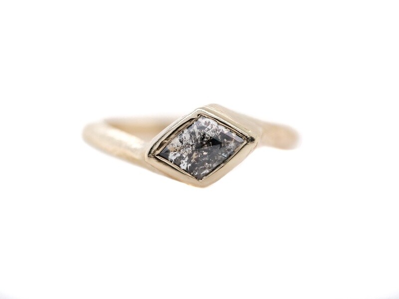 1.05 Carat Geometric Rose Cut Diamond Ring