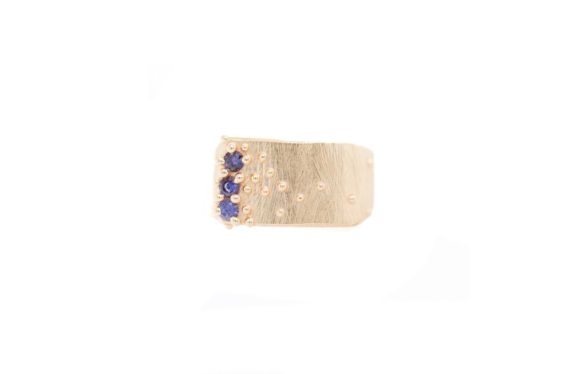 Purple Sapphire Constellation Signet Ring