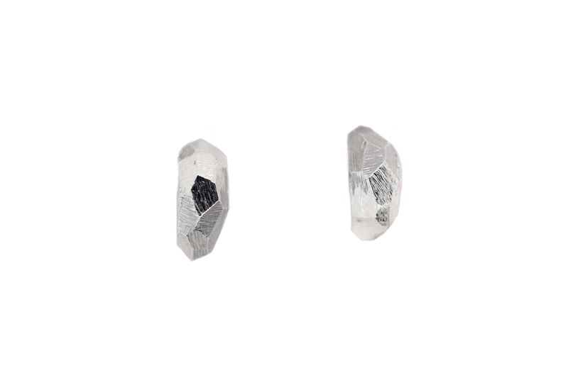 Silver Geometric Mini Hoops