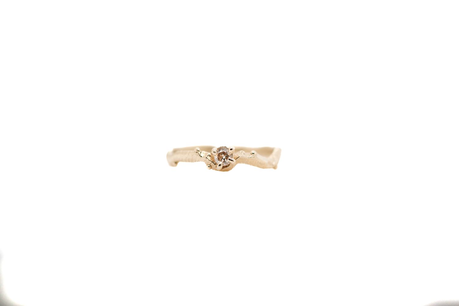 Champagne Diamond Branches Stacker Ring, Size: 6