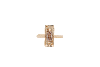 0.63 Carat Marquise Champagne Diamond Card Ring