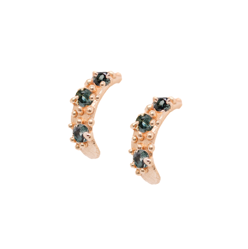 Teal Sapphire Constellation Earrings