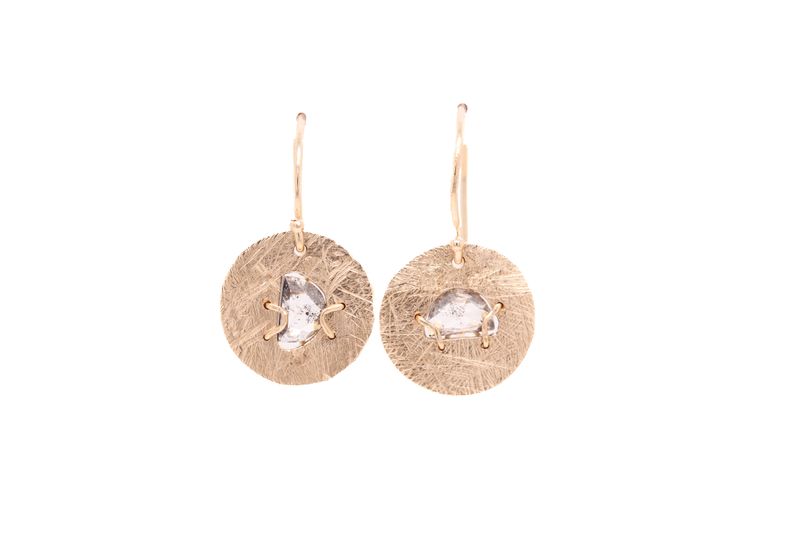 0.72ct Diamond Drop Disc Earrings