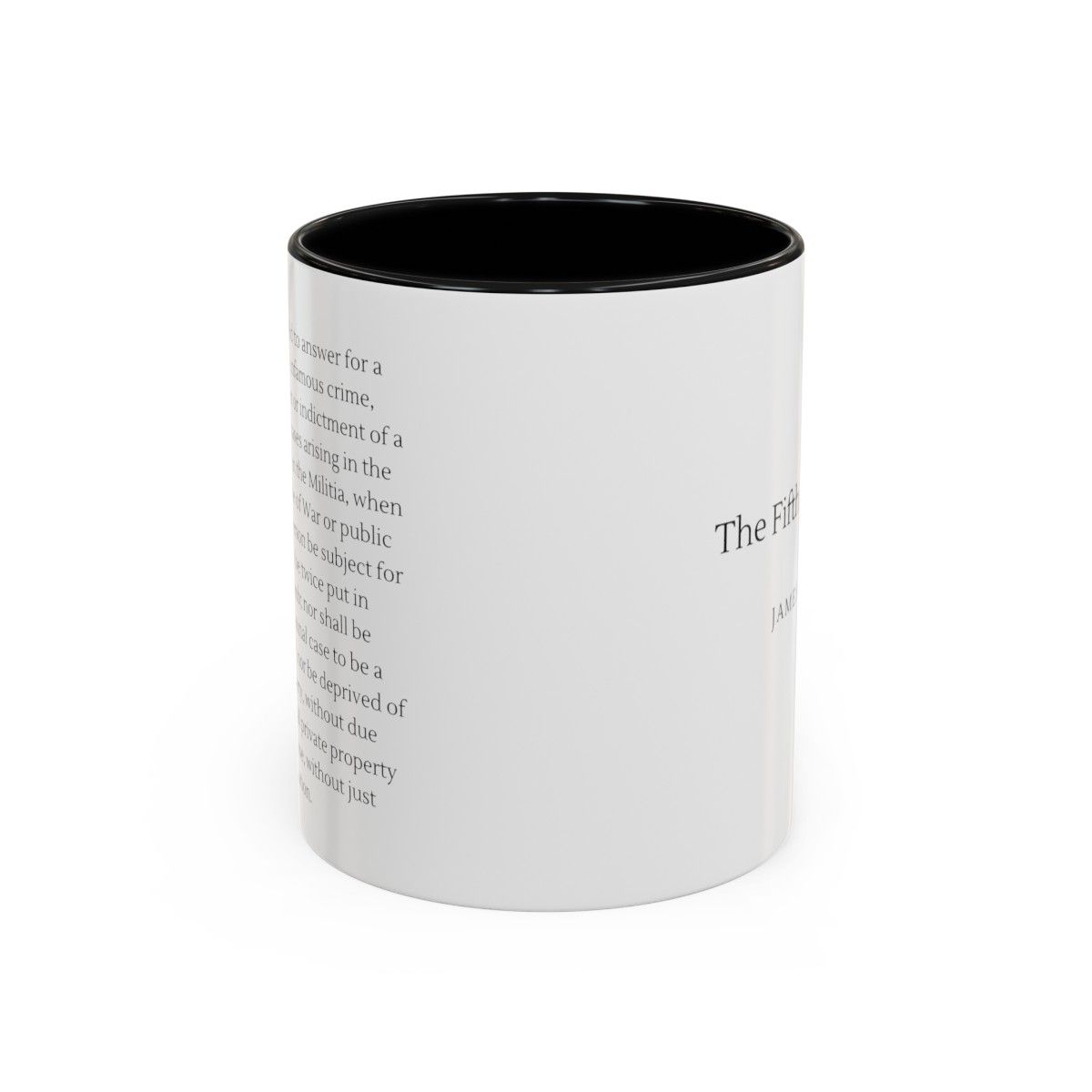 5th Amendment - Miranda - Accent Coffee Mug, 11oz, Color: Black, Size: 11oz
