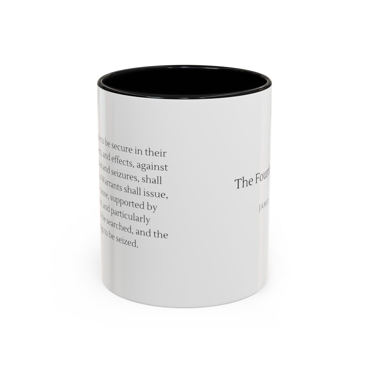 4th Amendment - Accent Coffee Mug, 11oz, Color: Black, Size: 11oz
