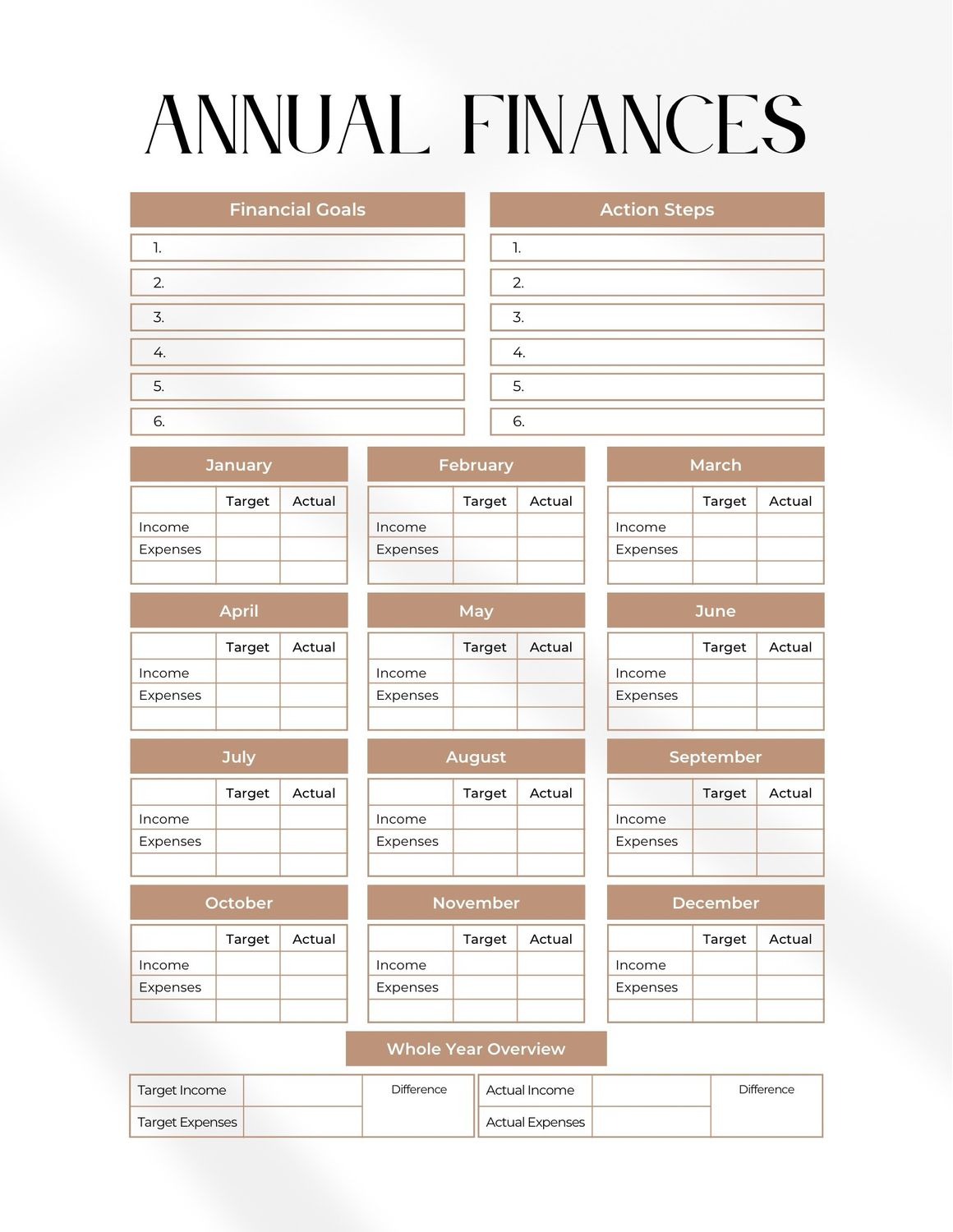 ANNUAL FINANCIAL PLANNER