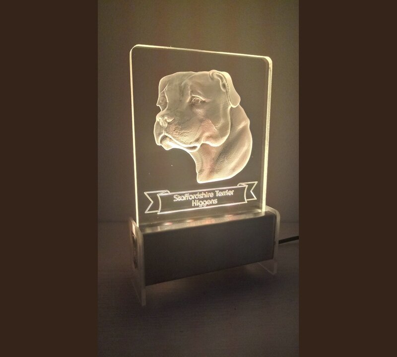 Staffordshire Terrier Dog QT 3D Light