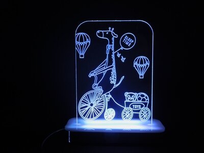 Giraffe riding his Penny-Farthing Bike Night Light