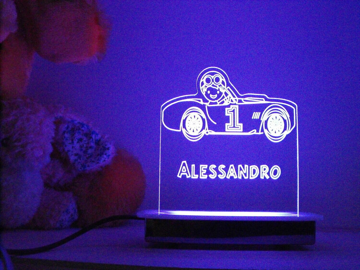1st Birthday Race Car Driver Night Light