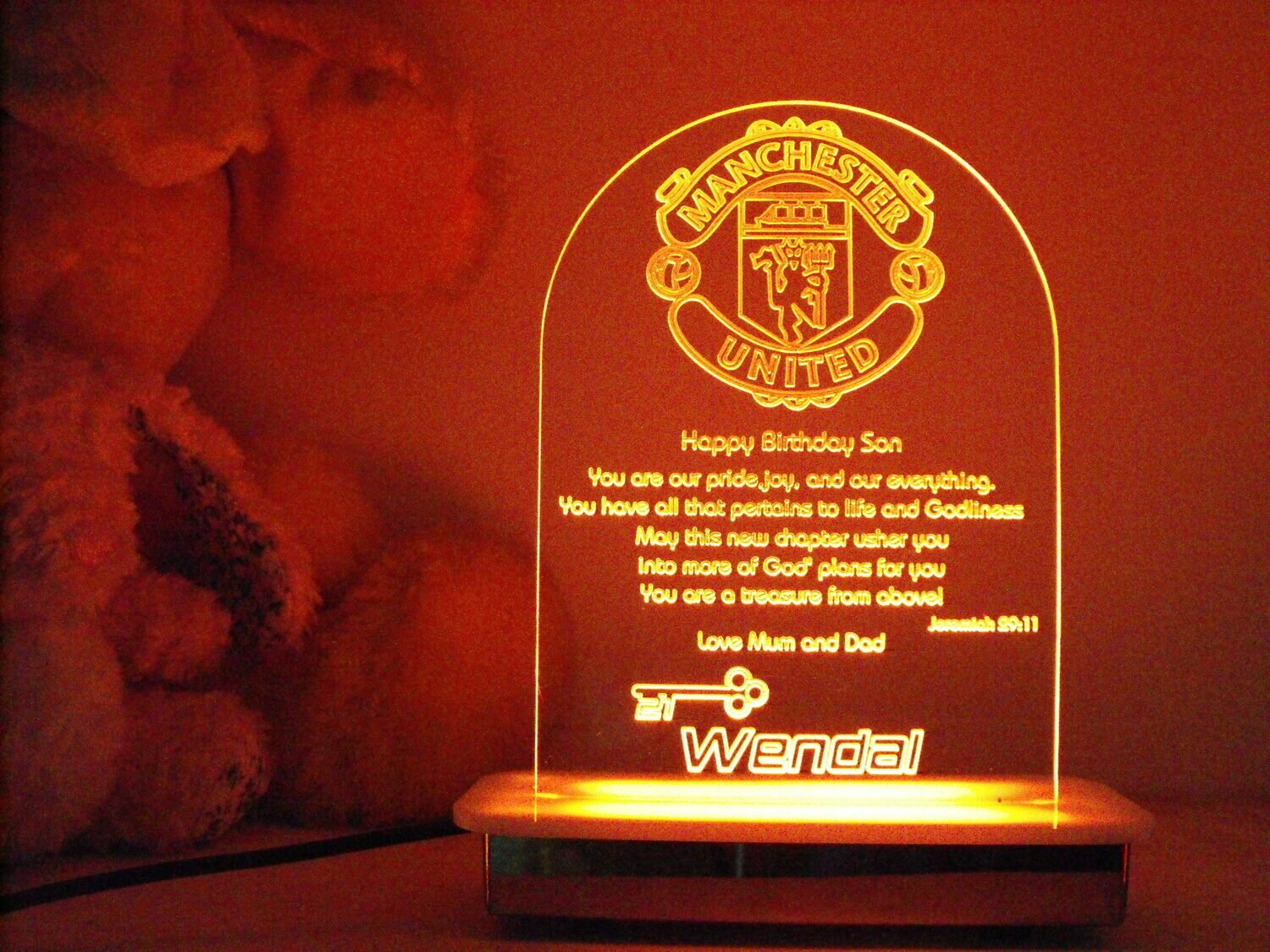Manchester United 21st Key Night Light