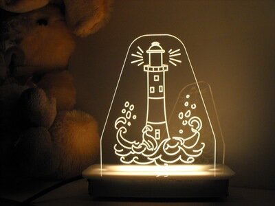 Light House at Sea Night Light