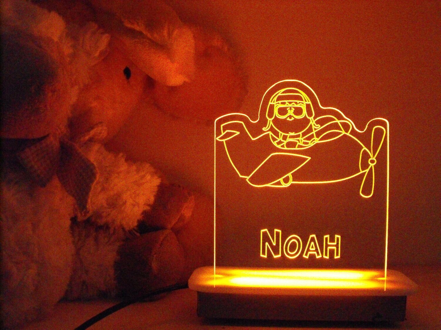 Boy Pilot Plane Night Light