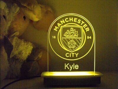 Manchester City Soccer Team Night Light